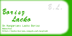 borisz lacko business card